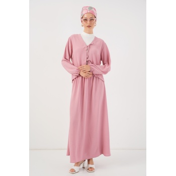 Kadın Ayrobin Kimono Etek İkili Takım 8047 - Pembe