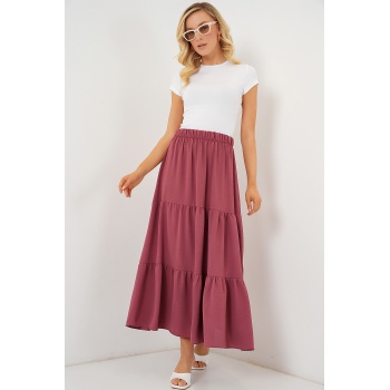 Kadın Ayrobin Uzun Etek 8048 - Gül Kurusu