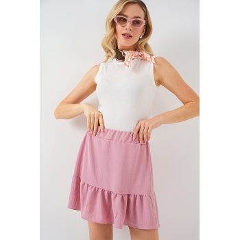 Kadın Ayrobin Mini Etek 8054 - Pudra