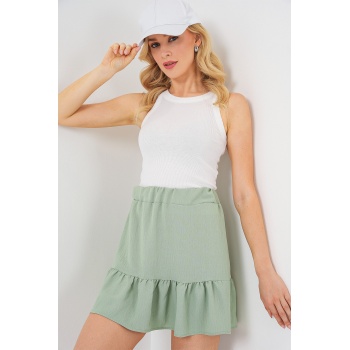 Kadın Ayrobin Mini Etek 8054 - Mint