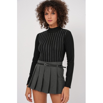 922 Taşlı Body - Siyah