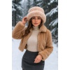 Kadın Peluş Kalpak Şapka 010194 - Camel