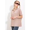 Kadın Bisküvi Oversize Polo Yaka Örme Bluz 0486