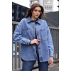 0694 Çift Cepli Oversize Denim Ceket - Lacivert