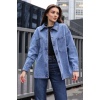 0694 Çift Cepli Oversize Denim Ceket - Lacivert