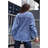 0694 Çift Cepli Oversize Denim Ceket - Lacivert