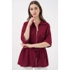 Fermuarlı Kadın Gömlek 0721 - Bordo