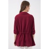 Fermuarlı Kadın Gömlek 0721 - Bordo