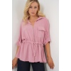 Fermuarlı Kadın Gömlek 0721 - Pudra