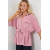 Fermuarlı Kadın Gömlek 0721 - Pudra