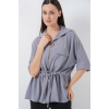 Fermuarlı Kadın Gömlek 0721 - Gri