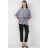 Fermuarlı Kadın Gömlek 0721 - Gri