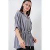 Fermuarlı Kadın Gömlek 0721 - Gri