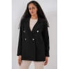 Kadın Kruvaze Yaka Blazer Ceket 0722 - Siyah