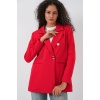 Kadın Kruvaze Yaka Blazer Ceket 0722 - Kırmızı
