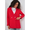 Kadın Kruvaze Yaka Blazer Ceket 0722 - Kırmızı