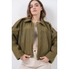Kadın Oversize Kısa Ceket 0732 - Haki