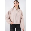 Kadın Oversize Fermuarlı Ceket 0735 - Krem