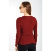 10297 Düğmeli Triko Hırka - Bordo