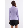 10311 Balıkçı Yaka Triko Kazak - Lila