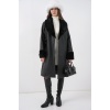 1045 Kürklü Suni Deri Kaban - Siyah