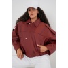Kadın Oversize Deri Ceket 1055 - Kiremit