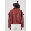 Kadın Oversize Deri Ceket 1055 - Kiremit