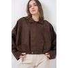 Kadın Kahverengi Oversize Süet Ceket 1055