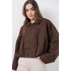 Kadın Kahverengi Oversize Süet Ceket 1055