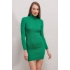 15797 Balıkçı Yaka Triko Elbise - Yeşil
