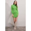 15797 Balıkçı Yaka Triko Elbise - Y.Yeşil