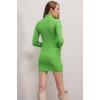 15797 Balıkçı Yaka Triko Elbise - Y.Yeşil