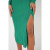 15828 Yırtmaçlı Triko Elbise - Yeşil