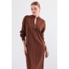 15839 Boydan Triko Elbise - Kahverengi