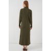 15839 Boydan Triko Elbise - Haki