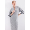 15839 Boydan Triko Elbise - Gri