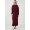 15839 Boydan Triko Elbise - Y.Bordo