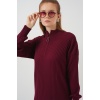 15839 Boydan Triko Elbise - Y.Bordo