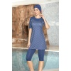 Kadın Yarı Kapalı Likralı İndigo Tesettür Mayo 15874
