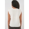 15881 Düğmeli Kısa Triko Yelek - Ekru
