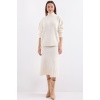 15892 Kazak Etek Triko İkili Takım - Ekru