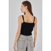 Kadın Askılı Crop Top Bluz 15934 - Siyah