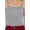 Kadın Askılı Crop Top Bluz 15934 - Gri