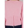 Kadın Fermuarlı Triko Kazak 15937 - Pembe