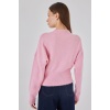 Kadın Fermuarlı Triko Kazak 15937 - Pembe