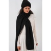 Kadın Triko Atkı Bere 15939 - Siyah