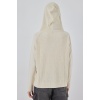 Kadın Kapüşonlu Triko Kazak 15941 - Ekru
