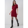 Kadın Kısa Kol Triko Elbise 15950 - Bordo