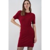 Kadın Kısa Kol Triko Elbise 15950 - Bordo