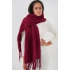 Kadın Yumuşak Dokulu Kalın Şal Atkı 15951 - Bordo